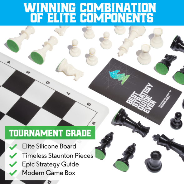 Load image into Gallery viewer, The Best Chess Set Ever - Triple Weight 3X Pieces &amp; Black Silicone Board (Restock)
