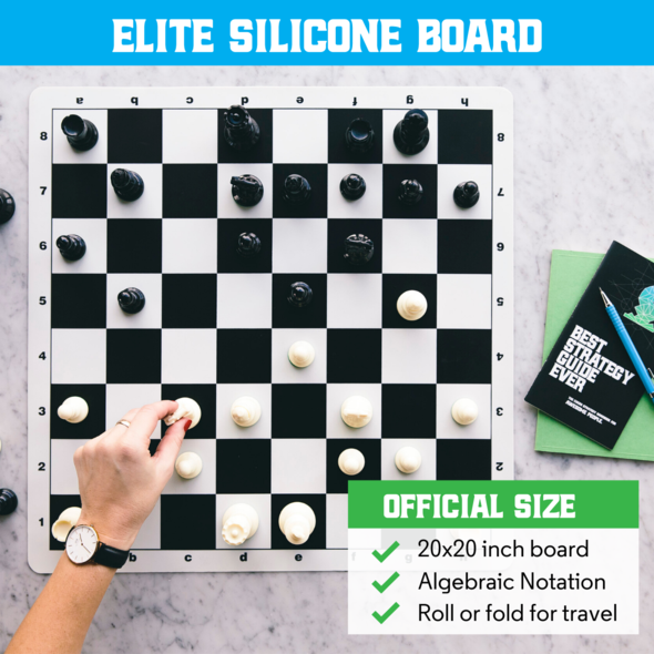 Load image into Gallery viewer, The Best Chess Set Ever - Triple Weight 3X Pieces &amp; Black Silicone Board (Restock)
