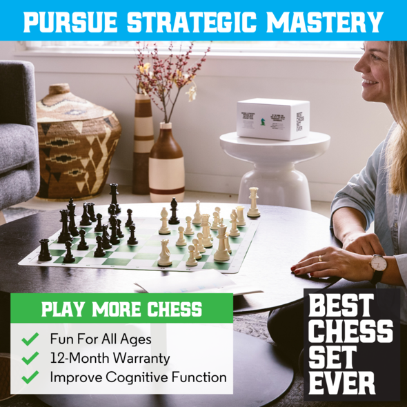 Load image into Gallery viewer, The Best Chess Set Ever - Triple Weight 3X Pieces &amp; Green Silicone Board
