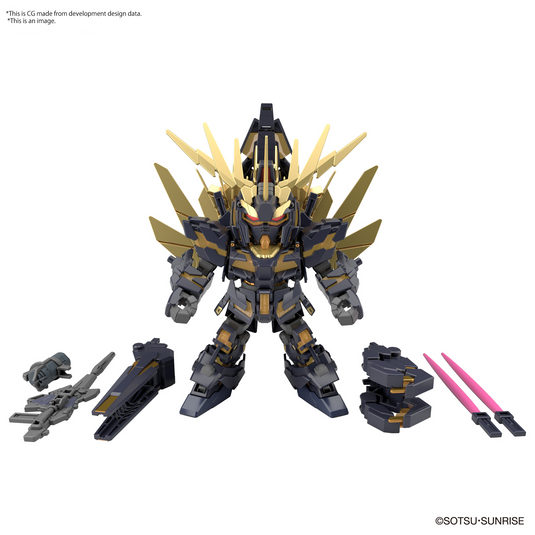 SD Gundam - Cross Silhouette - Unicorn Gundam 02 Banshee (Destroy Mode) and Banshee Norn Parts Set