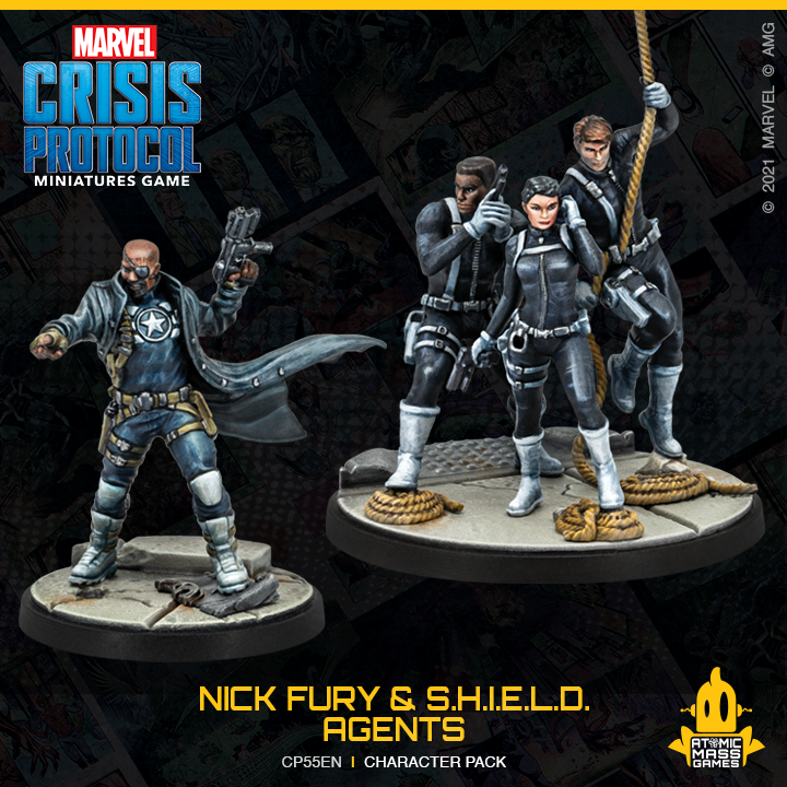 Load image into Gallery viewer, Atomic Mass Games - Marvel Crisis Protocol: Nick Fury and SHIELD Agents Character Pack
