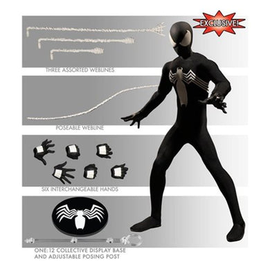 Mezco Toyz - One:12 Spider-Man Black Suit Version Action Figure