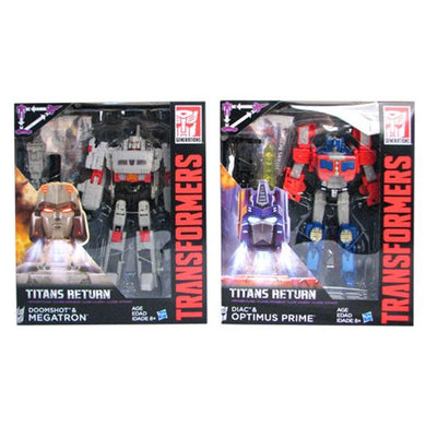 Transformers Generations Titans Return - Voyager Class G1 Megatron & G2 Optimus Prime Set of 2