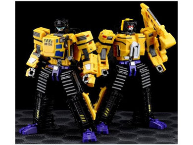 Maketoys - MTCombiner - Yellow Giant - Set of Bulldozer & Excavator