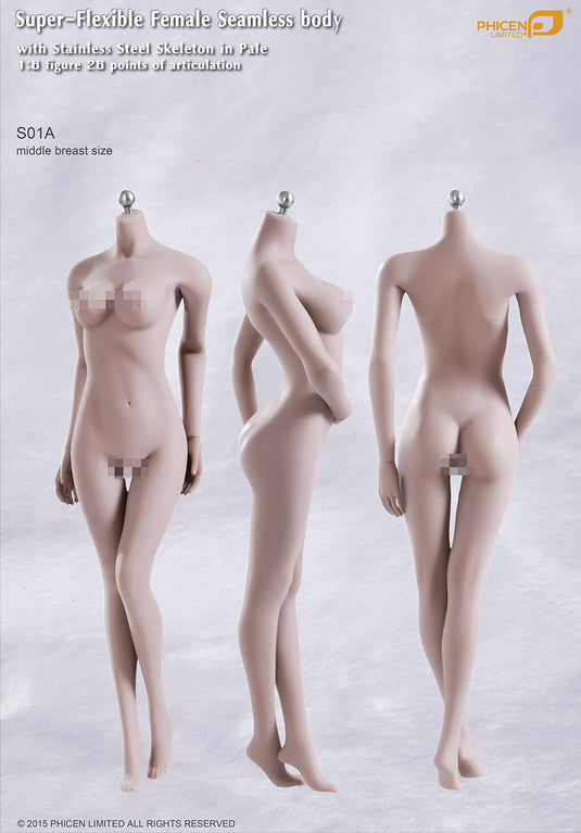 Phicen - Seamless Stainless Steel Female Body in Pale - Middle Size Breast