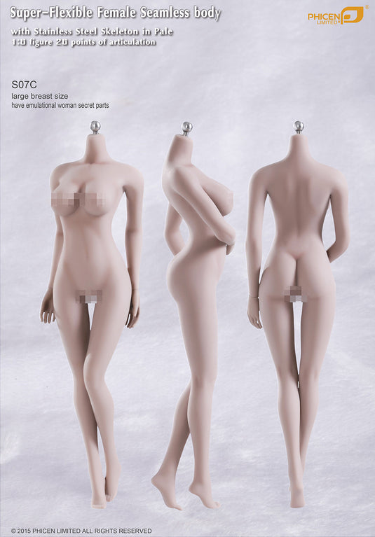 Phicen - Seamless Stainless Steel Female Body in Pale - Large Size Breast - S07C