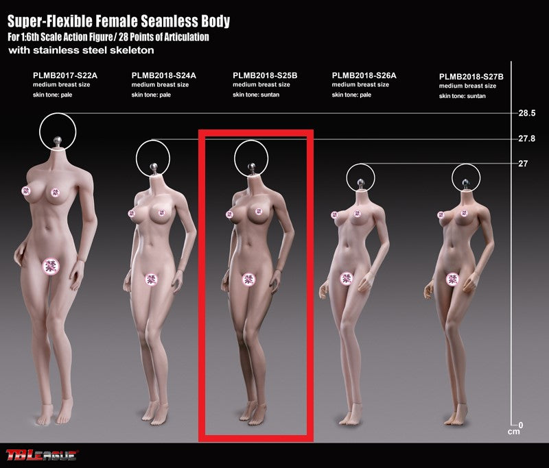 Load image into Gallery viewer, TBLeague - Super-Flexible Female Seamless Body - S25B 278mm Suntan
