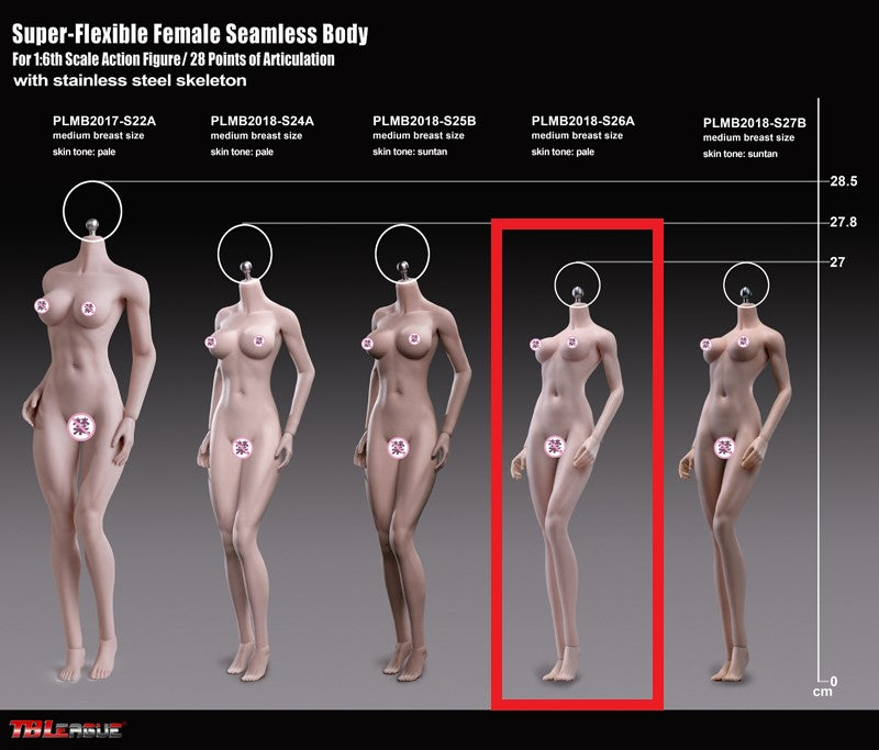 Load image into Gallery viewer, TBLeague - Super-Flexible Female Seamless Body - S26A 270mm Pale
