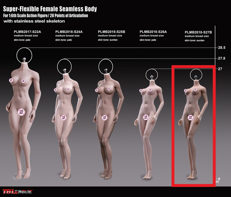 Load image into Gallery viewer, TBLeague - Super-Flexible Female Seamless Body - S27B 270mm Suntan
