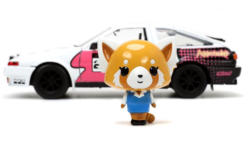 Load image into Gallery viewer, Jada Toys - Aggretsuko: Die-Cast Retsuko and 1986 Toyota Trueno (AE86) 1/24 Scale
