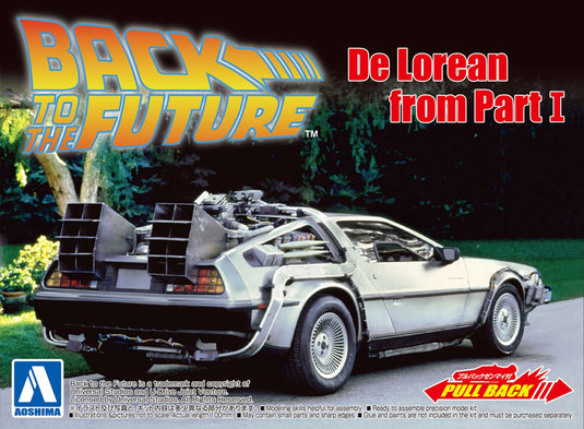 Aoshima - 1/43 Scale Back to the Future Part I: Delorean Pull Back Model Kit