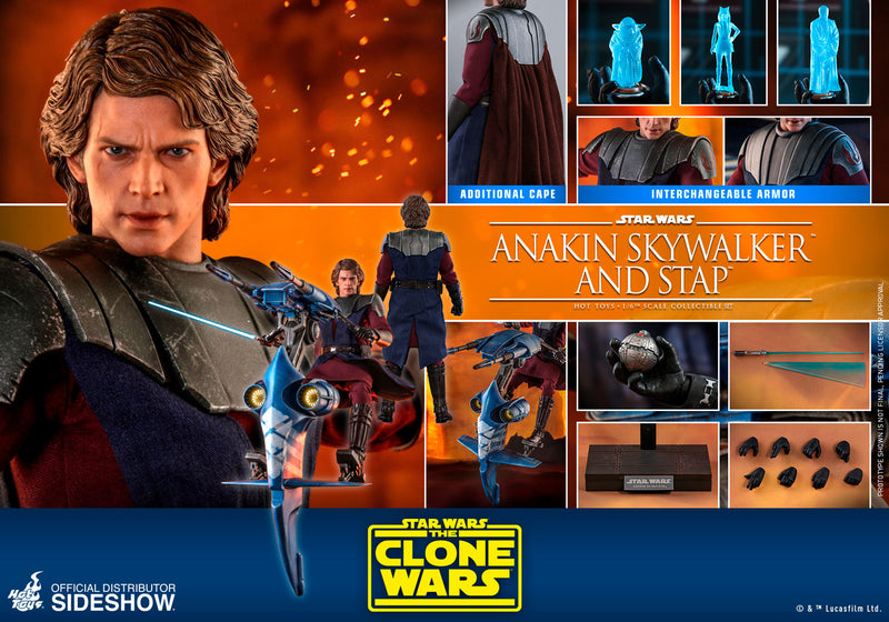 Load image into Gallery viewer, Hot Toys - Star Wars The Clone Wars - Anakin Skywalker and STAP Set
