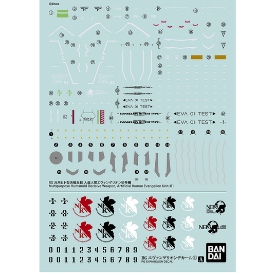 Bandai - Real Grade Evangelion Decal 1