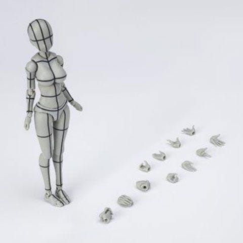 Load image into Gallery viewer, Bandai - S.H.Figuarts DX Body-Chan Kentaro Yabuki Wireframe (Gray Version)
