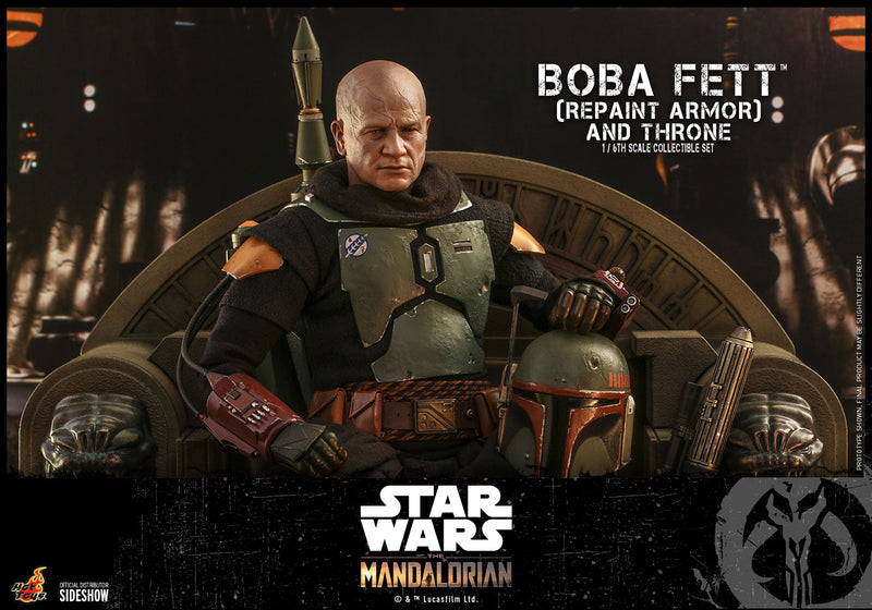 Load image into Gallery viewer, Hot Toys - The Mandalorian: Boba Fett (Repaint Armor) and Throne
