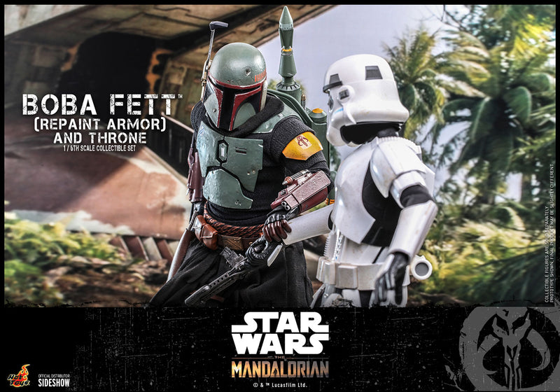 Load image into Gallery viewer, Hot Toys - The Mandalorian: Boba Fett (Repaint Armor) and Throne
