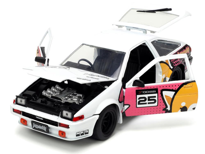 Load image into Gallery viewer, Jada Toys - Aggretsuko: Die-Cast Retsuko and 1986 Toyota Trueno (AE86) 1/24 Scale
