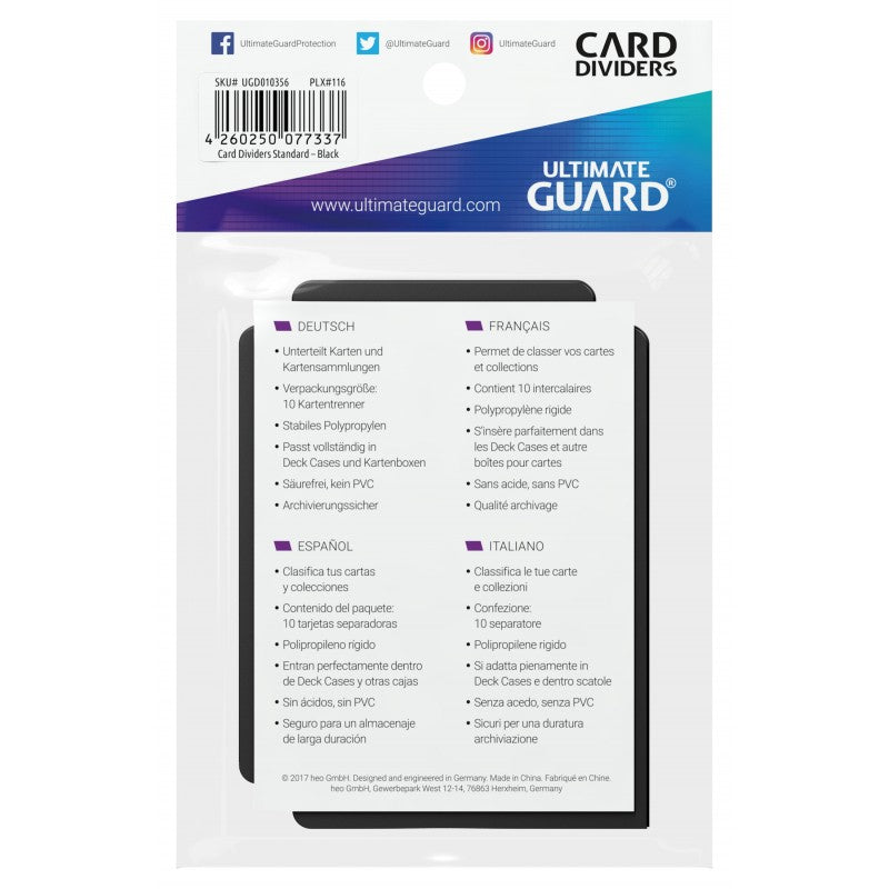 Load image into Gallery viewer, Ultimate Guard - Card Dividers 10 Units - Black

