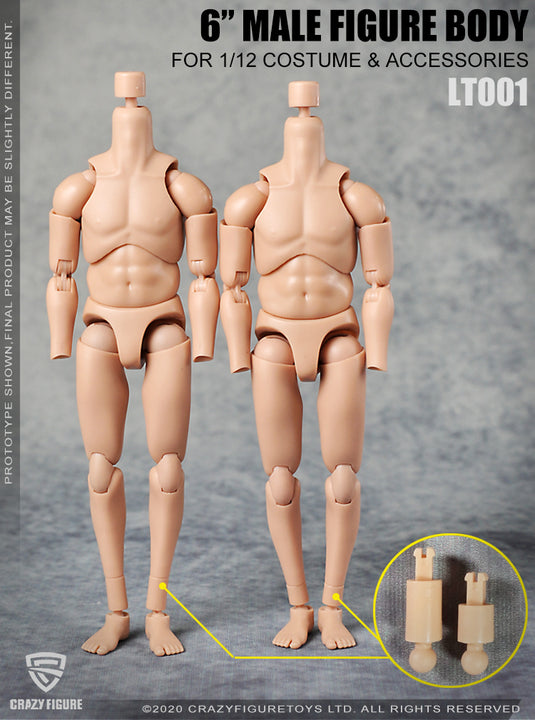 Crazy Figure - 1/12 Multi Joint Movable Male Body with Neck – Ages Three  and Up