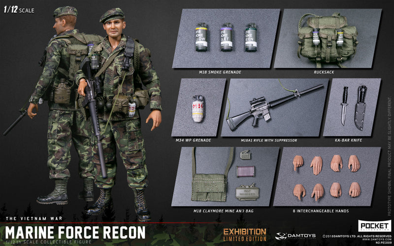 Load image into Gallery viewer, DAM Toys - 1/12 Pocket Elite Series: Marine Force Recon In Vietnam
