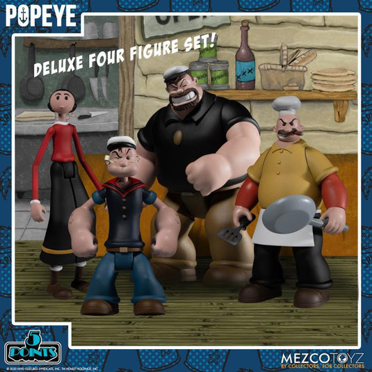 Mezco Toyz - Popeye Classic Comic Strip 5 Points Deluxe Boxed Set