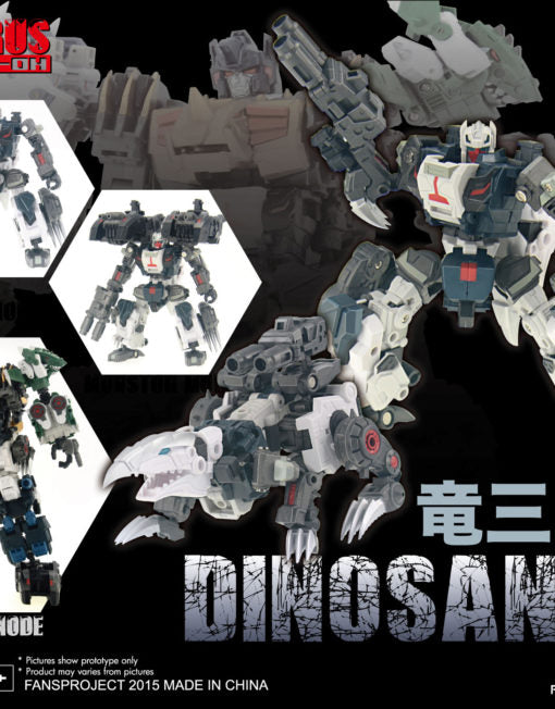 Fansproject - Saurus Ryu-Oh Combiner & Shells Complete Set