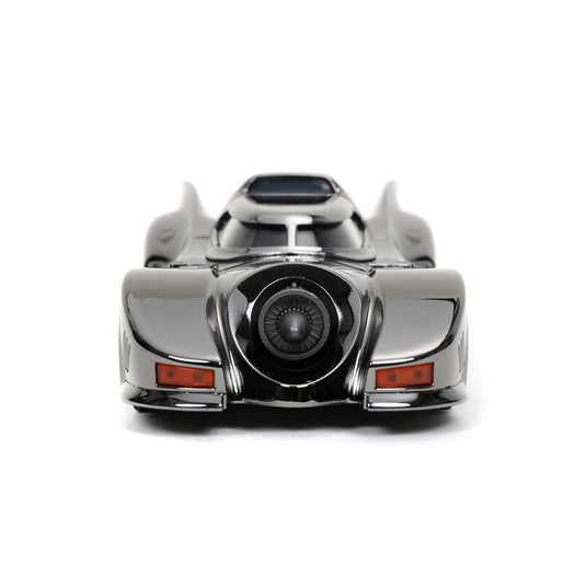 Jada Toys - Batman (1989): Batmobile (Black-Chrome Finish) Diecast Metal Vehicle and Batman Mini-Fig 1/24 Scale