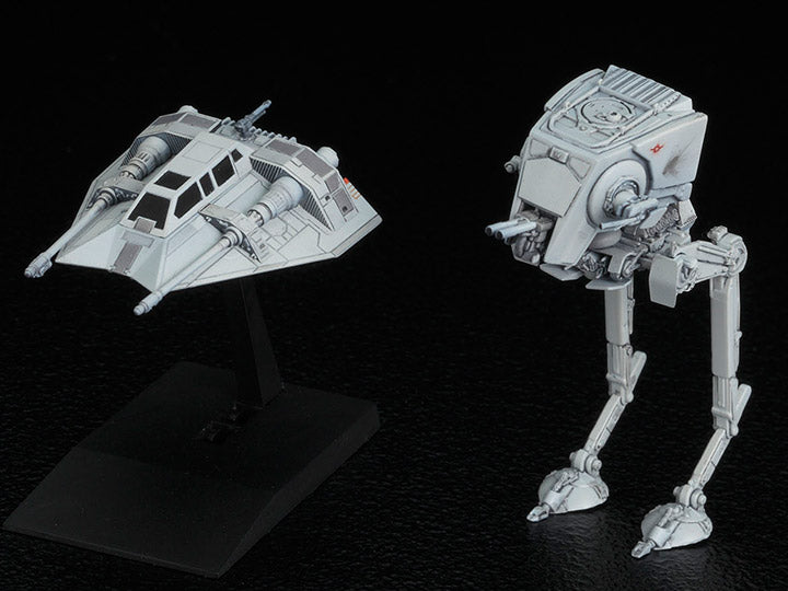 Load image into Gallery viewer, Bandai - Star Wars Vehicle Model - 008 AT-ST &amp; Snowspeeder (1/144 Scale)
