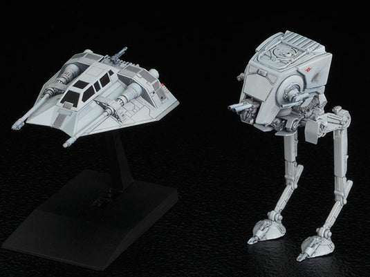 Bandai - Star Wars Vehicle Model - 008 AT-ST & Snowspeeder (1/144 Scale)