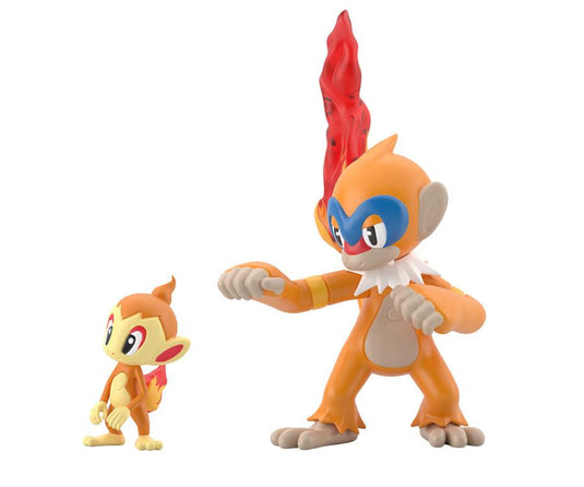 Bandai - Pokemon Scale World - Sinnoh Region Figure: Chimchar & Monferno