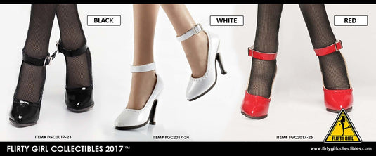 Flirty Girl - Ankle Strap High Heel Shoes - Red