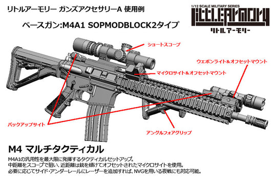 Little Armory LD020 Guns Accessory Ａ - 1/12 Scale Plastic Model Kit