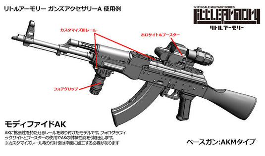 Little Armory LD020 Guns Accessory Ａ - 1/12 Scale Plastic Model Kit