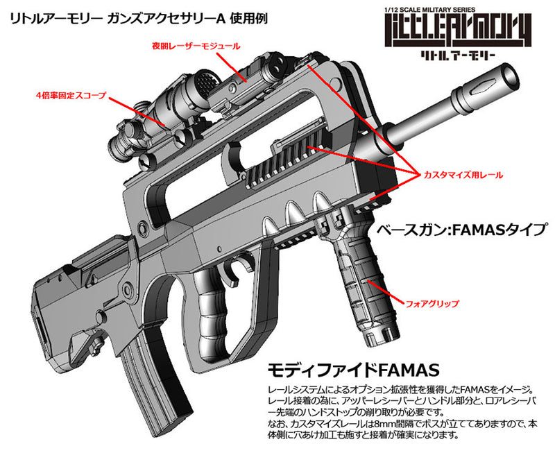Load image into Gallery viewer, Little Armory LD020 Guns Accessory Ａ - 1/12 Scale Plastic Model Kit
