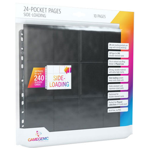 Load image into Gallery viewer, Gamegenic - Pages: Sideloading 24-Pocket Pack of 10 [Black]
