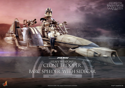 Hot Toys - Star Wars: The Clone Wars - Heavy Weapons Clone Trooper and BARC Speeder with Sidecar