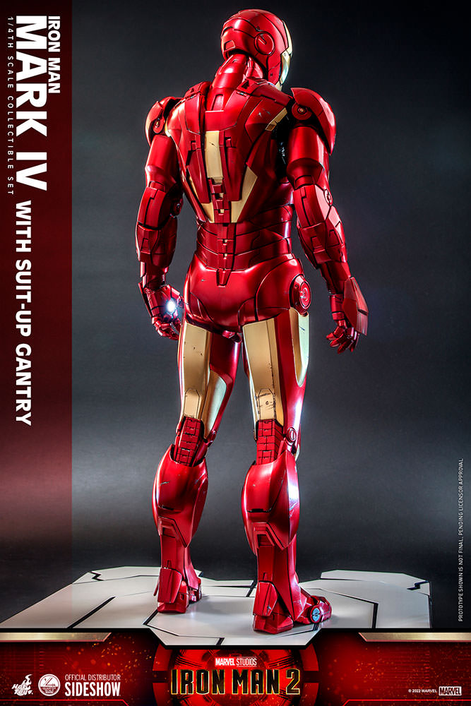 Load image into Gallery viewer, Hot Toys - Iron Man 2 - 1/4 Scale Iron Man Mark IV With Suit-Up Gantry
