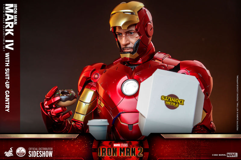 Load image into Gallery viewer, Hot Toys - Iron Man 2 - 1/4 Scale Iron Man Mark IV With Suit-Up Gantry
