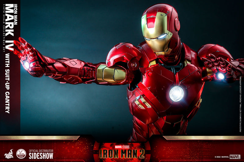 Load image into Gallery viewer, Hot Toys - Iron Man 2 - 1/4 Scale Iron Man Mark IV With Suit-Up Gantry
