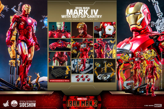 Hot Toys - Iron Man 2 - 1/4 Scale Iron Man Mark IV With Suit-Up Gantry