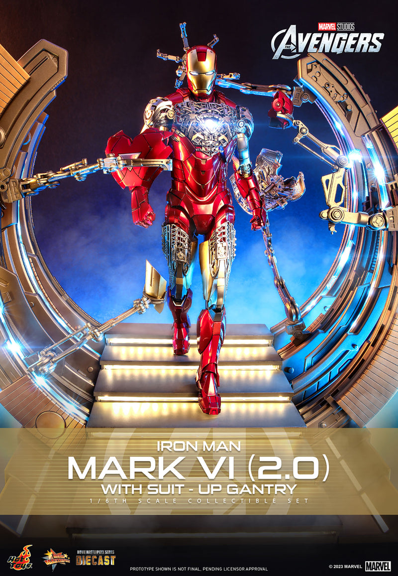 Load image into Gallery viewer, Hot Toys - Marvel Studio&#39;s: The Avengers - Iron Man Mark VI (Version 2.0) With Suit-Up Gantry
