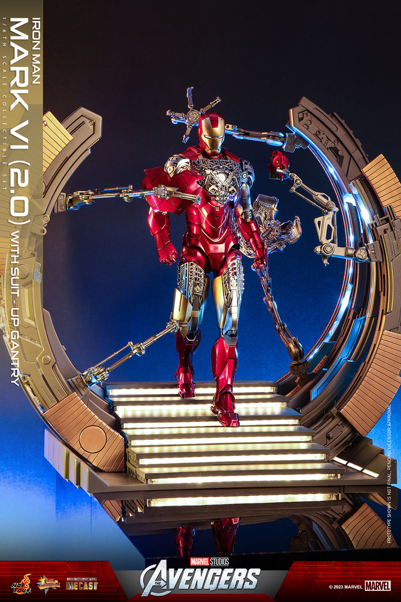 Load image into Gallery viewer, Hot Toys - Marvel Studio&#39;s: The Avengers - Iron Man Mark VI (Version 2.0) With Suit-Up Gantry
