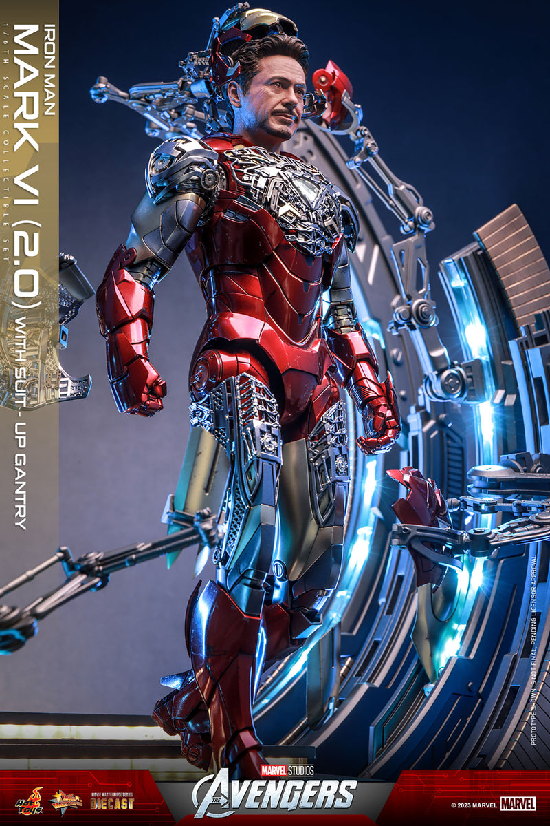 Load image into Gallery viewer, Hot Toys - Marvel Studio&#39;s: The Avengers - Iron Man Mark VI (Version 2.0) With Suit-Up Gantry
