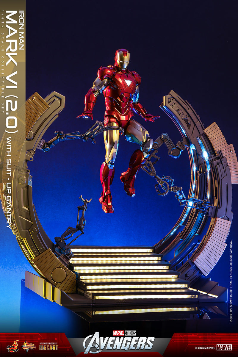 Load image into Gallery viewer, Hot Toys - Marvel Studio&#39;s: The Avengers - Iron Man Mark VI (Version 2.0) With Suit-Up Gantry
