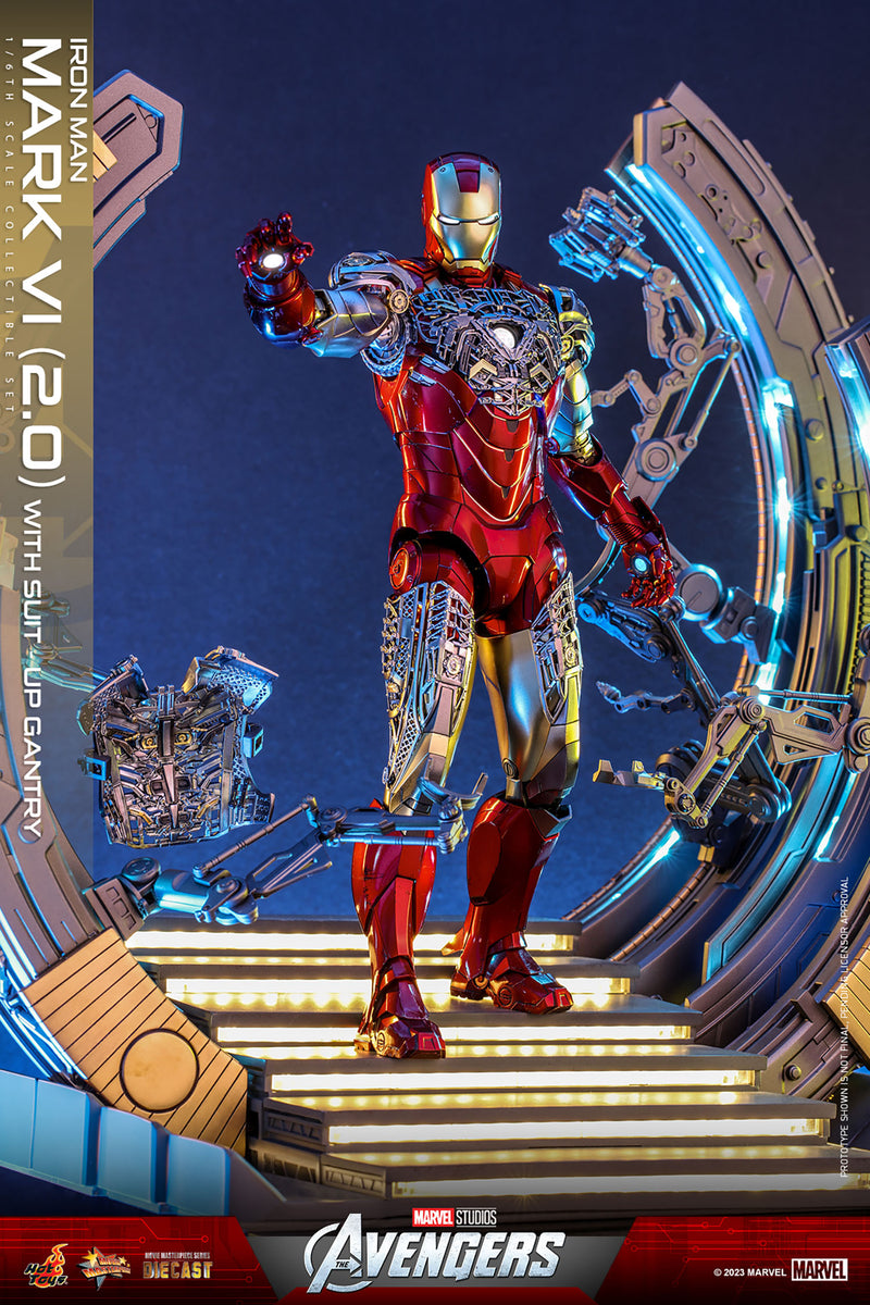 Load image into Gallery viewer, Hot Toys - Marvel Studio&#39;s: The Avengers - Iron Man Mark VI (Version 2.0) With Suit-Up Gantry
