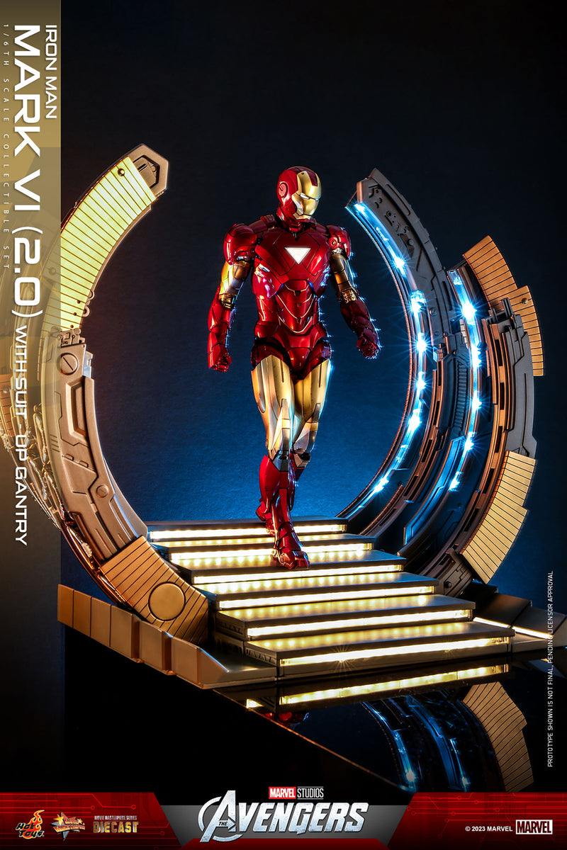 Load image into Gallery viewer, Hot Toys - Marvel Studio&#39;s: The Avengers - Iron Man Mark VI (Version 2.0) With Suit-Up Gantry
