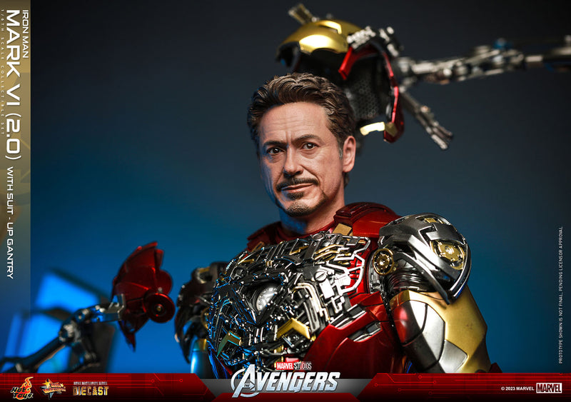 Load image into Gallery viewer, Hot Toys - Marvel Studio&#39;s: The Avengers - Iron Man Mark VI (Version 2.0) With Suit-Up Gantry

