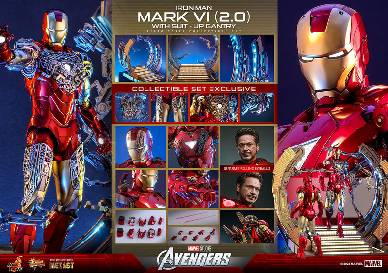 Load image into Gallery viewer, Hot Toys - Marvel Studio&#39;s: The Avengers - Iron Man Mark VI (Version 2.0) With Suit-Up Gantry
