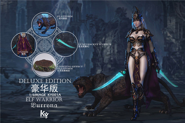 Load image into Gallery viewer, KY Workshop - Elf Female Soldier Burryna - Black Deluxe Version (Deposit Required)
