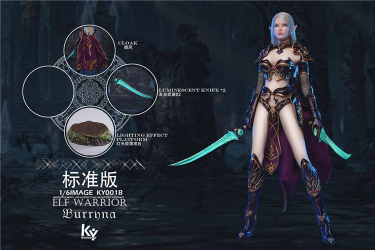 Load image into Gallery viewer, KY Workshop - Elf Female Soldier Burryna - Black Standard Version
